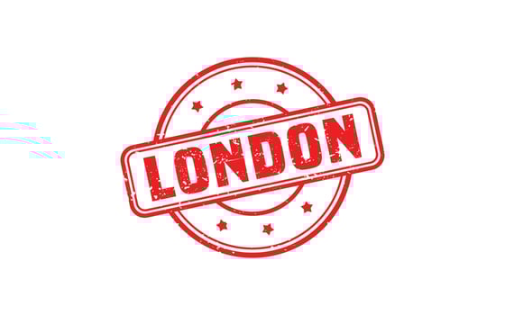LONDON rubber stamp texture with grunge style on white background vector