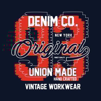 Graphic design alphabet, numbers and typography for shirt and print vector