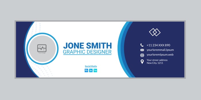Modern Business Email signature design templates vector, Professional Personal Corporate Business email signature vector