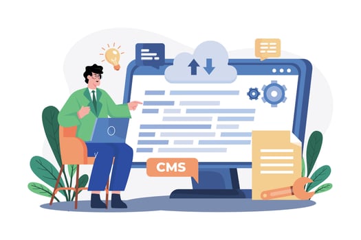 It Manager Illustration concept. A flat illustration isolated on white background vector