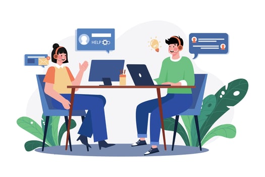 Customer Service flat illustration concept on white background vector