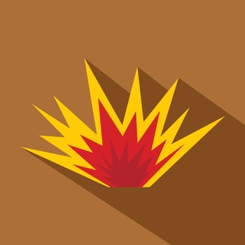 Nuclear explosion icon, flat style vector