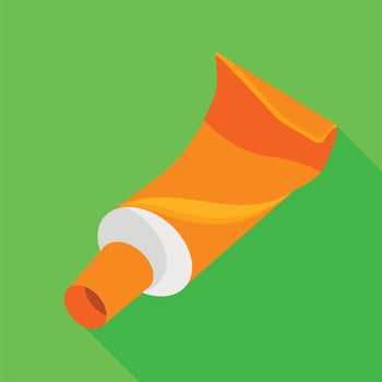 Tube paint icon, flat style vector