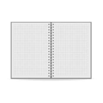 Clean notebook icon, realistic style vector