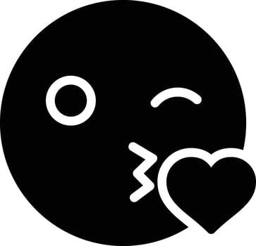 Kiss Wink Heart Vector Icon Design