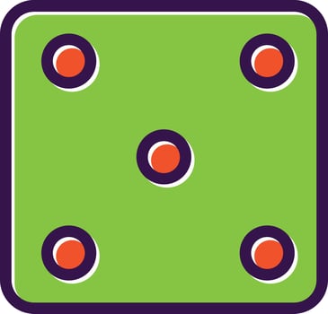 Dice Five Vector Icon Design