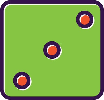 Dice Three Vector Icon Design
