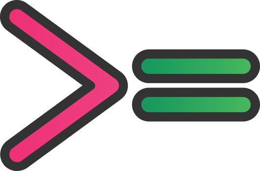 Greater Than Equal Vector Icon Design