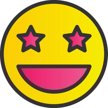 Grin Stars Vector Icon Design