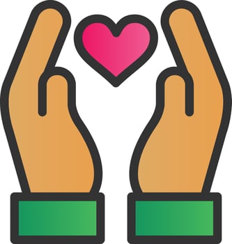 Hand Holding Heart Vector Icon Design