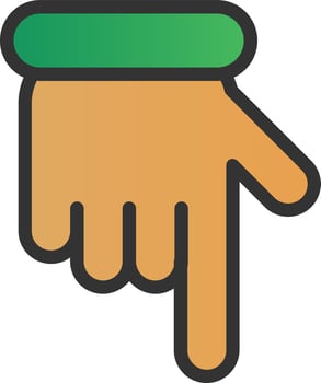 Hand Point Down Vector Icon Design
