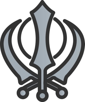 Khanda Vector Icon Design
