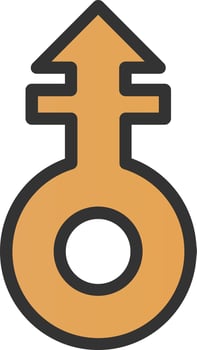 Mars Stroke V Vector Icon Design