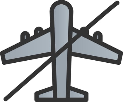 Plane Slash Vector Icon Design