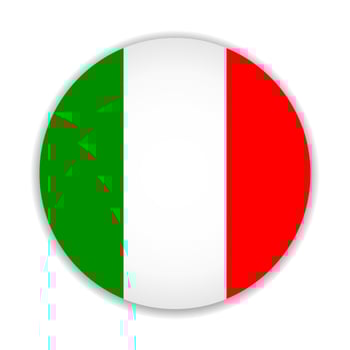 Round flag of Italy. Vector illustration.