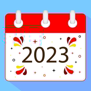 Happy new year 2023. Welcome new calendar of year 2023. vector