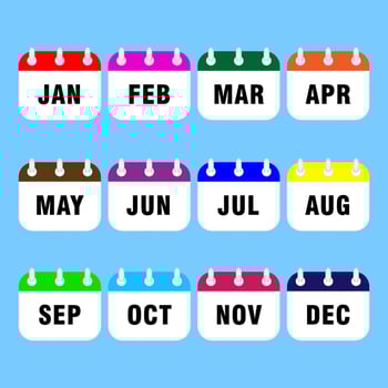 Monthly calendar icon. Vector illustration.