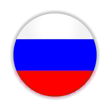 Round flag of Russia. Vector illustration.