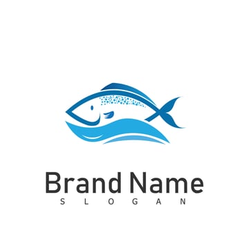 fish logo design emblem animal vector