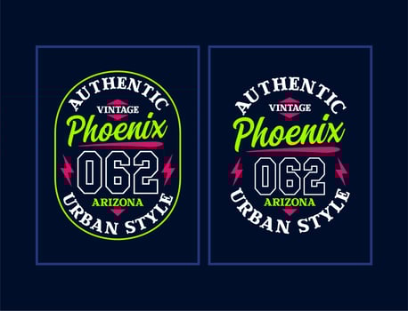 Phoenix typography design for t shirts vector