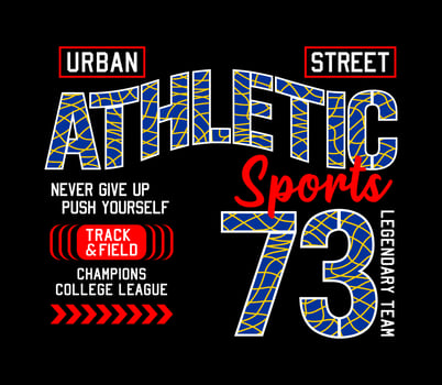 Athletic sports 73 typography design for t shirts vector