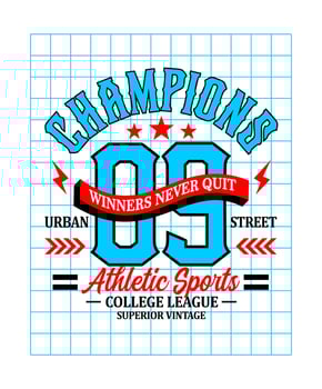 Champions 09 sports typography design for t shirts vector