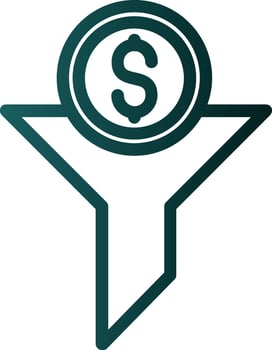 Funnel Dollar Vector Icon Design