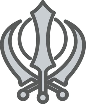Khanda Vector Icon Design