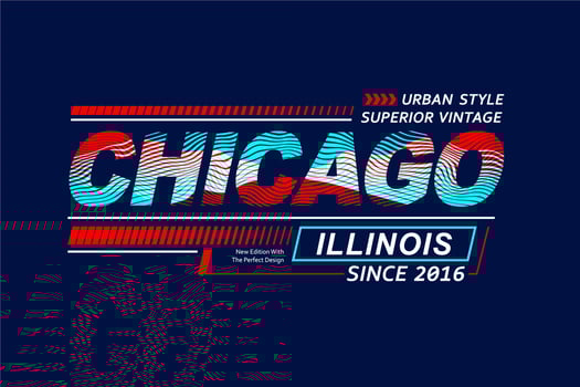 Chicago typography design printed for t-shirts vector