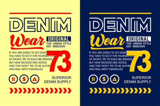 Typography Denim Wear for t shirts design vector