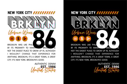 Typography Brooklyn for t shirts design vector
