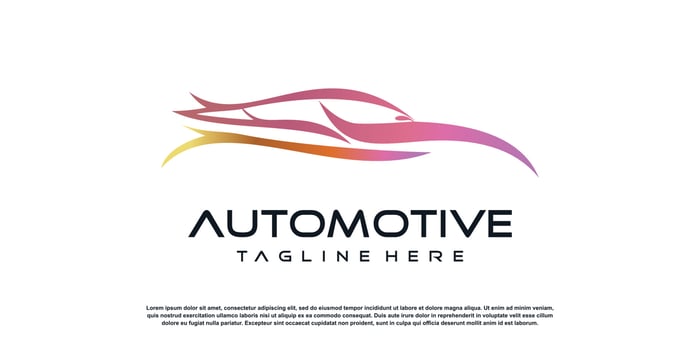 automotive logo design with creative concept premium vector
