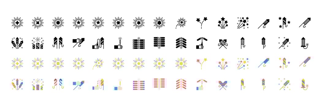Firework Icons Vector Illustration, celebration, sparkle, party, Happy New Year