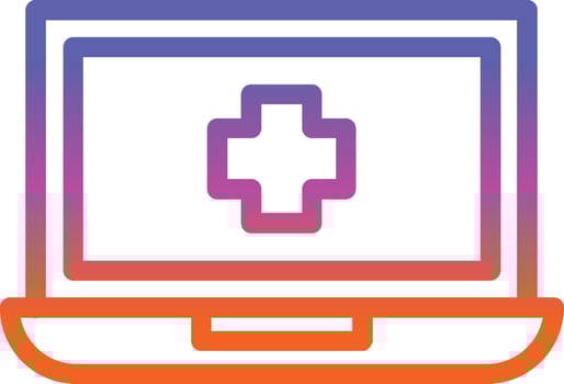 Laptop Medical Vector Icon Design