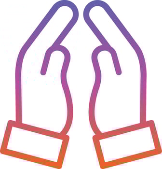 Praying Hands Vector Icon Design