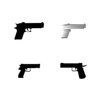 powerful pistol, gun, handgun, vector