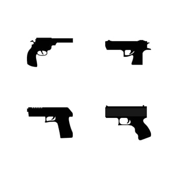 powerful pistol, gun, handgun, vector
