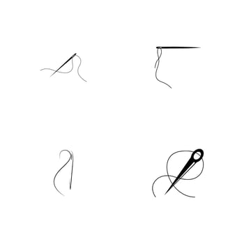sewing needle logo vector