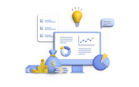 3D Illustration financial management concept and investment, Banner template of payment with money. png