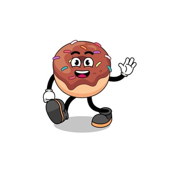 donuts cartoon walking vector