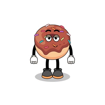 donuts cartoon couple with shy pose vector