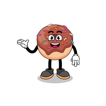 donuts cartoon with welcome pose vector