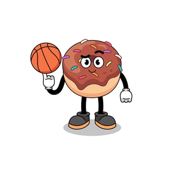 donuts illustration as a basketball player vector