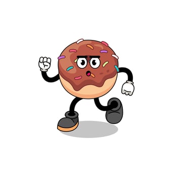 running donuts mascot illustration vector