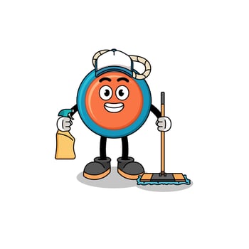 Character mascot of yoyo as a cleaning services vector