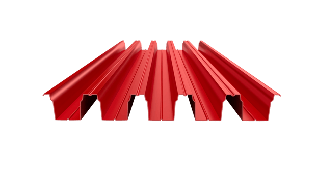 Sheet metal profile type, modern material for the roof of houses Metal tile isolated Material for roof 3d illustration png