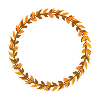 A template with colorful leaves isolated on white background. It is outline drawing with copy space for your text. vector