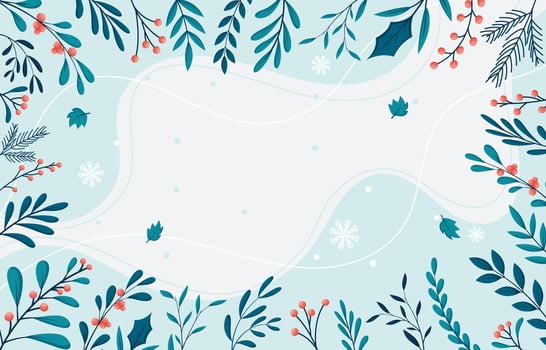 Winter Floral Border Background vector