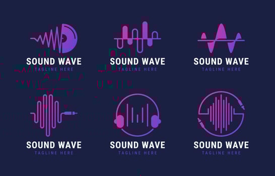 Sound Wave Logo Collection vector