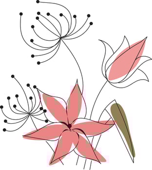 Floral line art vector